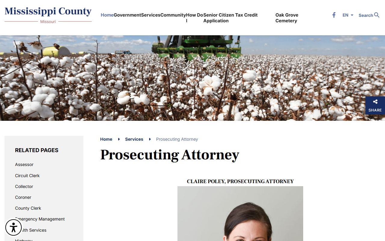 Mississippi County arrest records and court charges prosecuting attorney page