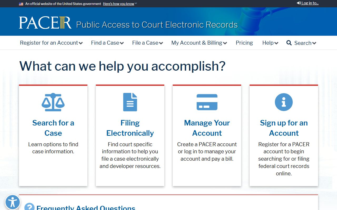 Mississippi County court dockets PACER federal docket portal