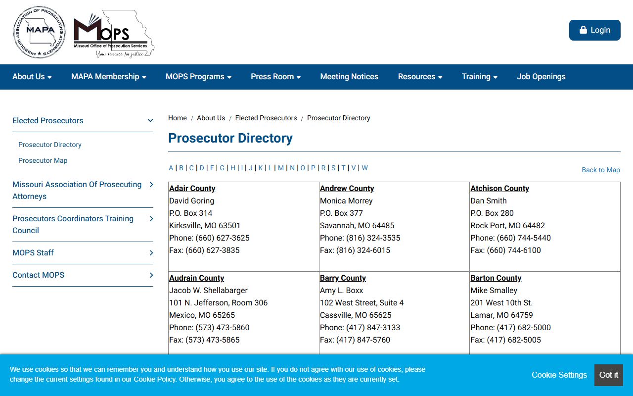 Mississippi County criminal court records prosecutor directory