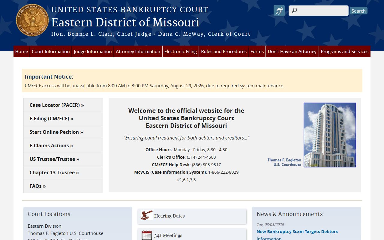 Mississippi County Circuit Court Eastern District bankruptcy court