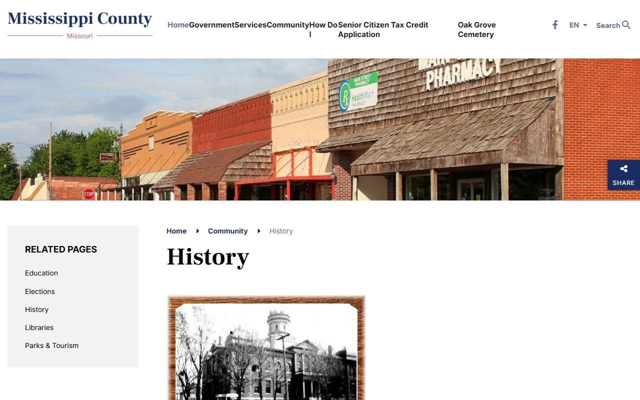 Mississippi County court records courthouse history page
