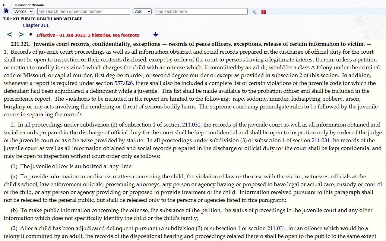 Mississippi County probate records juvenile confidentiality statute