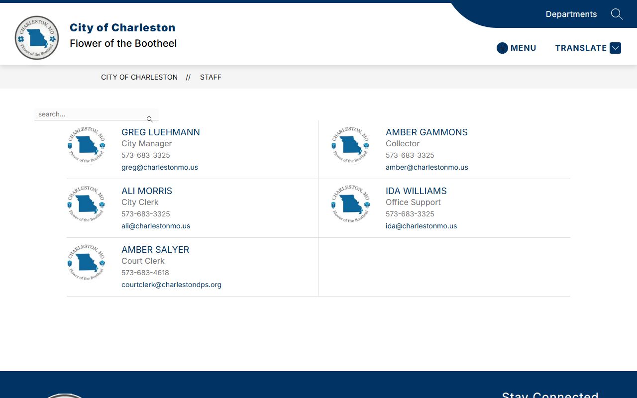 Mississippi County warrant records Charleston court clerk listing